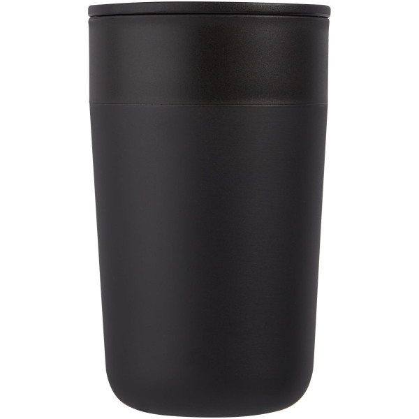Nordia 400 ml double-wall recycled mug - Solid black