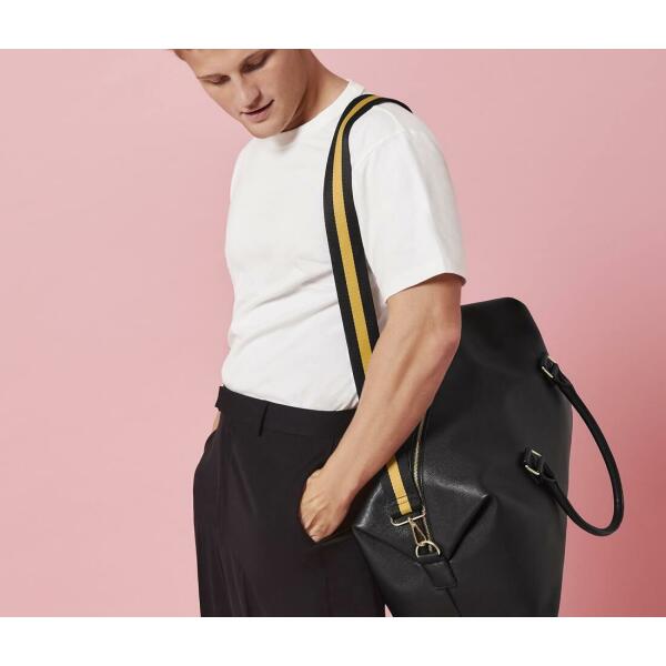 BOUTIQUE ADJUSTABLE BAG STRAP, BLACK / WHITE, One size, BAG BASE