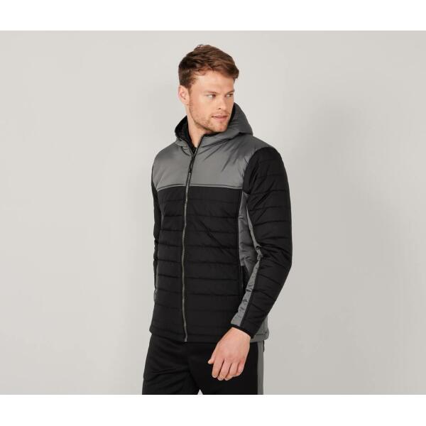 HOODED CONTRAST PUFFER JACKET