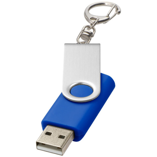 Rotate USB met sleutelhanger - Koningsblauw - 1GB