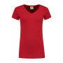 L&S T-shirt V-neck cot/elast SS for her red L