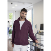 JM 37 Men's Workwear Fleece Jacket Warm-Up, from Sustainable Material , 100% GRS Certified Recycled Polyester - aubergine - XL