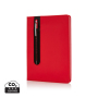 Standard hardcover PU A5 notebook with stylus pen, red