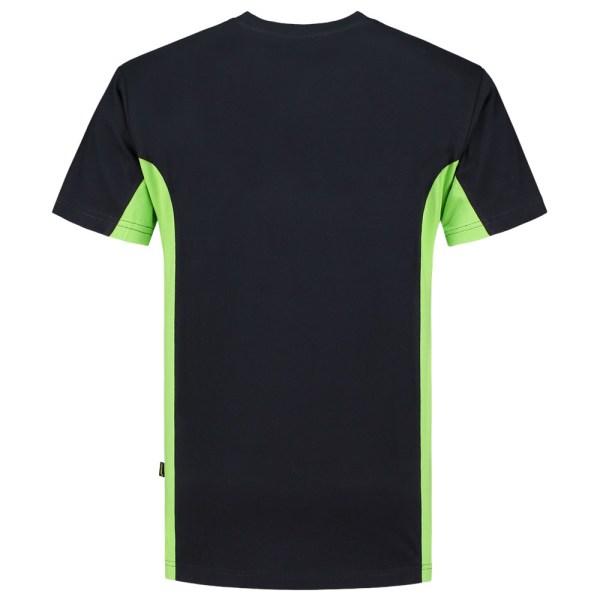 T-shirt Bicolor Borstzak 102002 Navy-Lime L