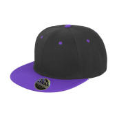 Bronx Original Flat Peak Snap Back Dual Color Cap - Black/Purple - One Size