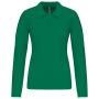 Piqué-damespolo lange mouwen Kelly Green XS