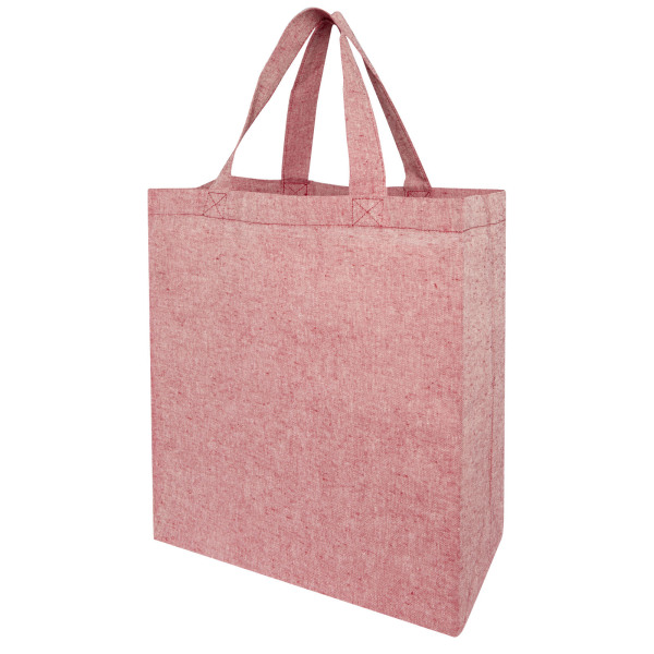 Pheebs 150 g/m² recycled gusset tote bag 13L - Heather red