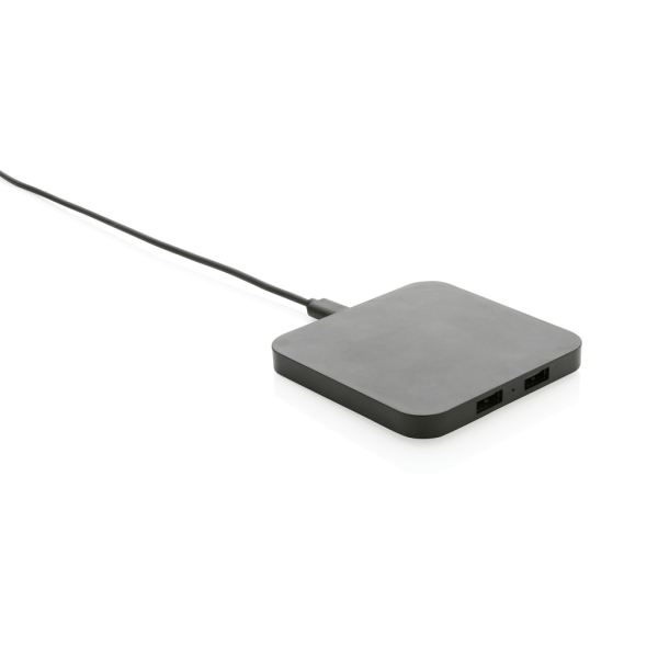 10W trådløs oplader med USB-porte, RCS genanvendt plast