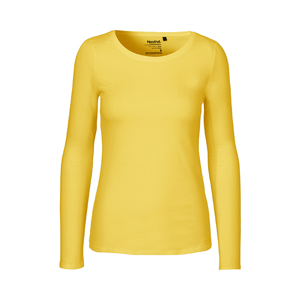 Neutral ladies long sleeve shirt-Yellow-L