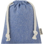 Pheebs 150 g/m² GRS recycled cotton gift bag small 0.5L - Heather blue