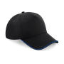 Authentic 5 Panel Cap - Piped Peak - Black/Bright Royal - One Size