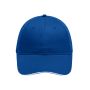 MB6212 6 Panel Brushed Sandwich Cap - royal/white - one size