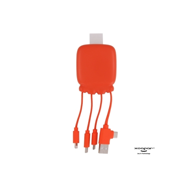 3192 | Xoopar Octopus Gamma 2 Bio Charging cable with 3.000mAh Powerbank - Orange