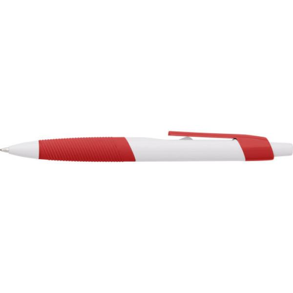 ABS ballpen with rubber grip red
