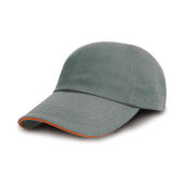 Brushed Cotton Drill Cap - Heather/Amber - One Size