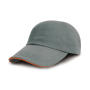 Brushed Cotton Decorator Cap with Sandwich Peak - Heather/Amber - One Size