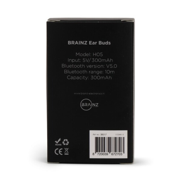 BRAINZ Bluetooth Earbuds Zwart (brievenbus)