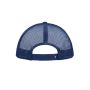 MB070 5 Panel Polyester Mesh Cap - white/navy - one size