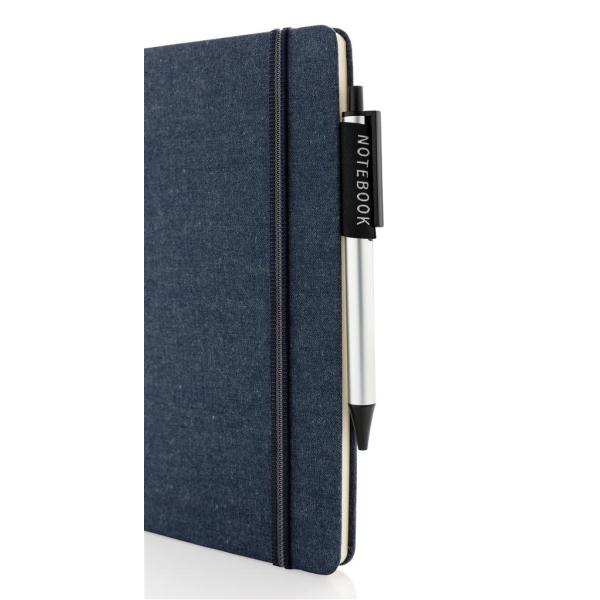 Deluxe A5 denim notitieboek, donkerblauw