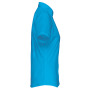 Overhemd in onderhoudsvriendelijk polykatoen-popeline korte mouwen dames Bright Turquoise M