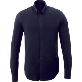 Bigelow piqué heren overhemd met lange mouwen - Navy - XS