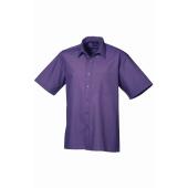 Short Sleeve Poplin Shirt, Purple, 14.5, Premier