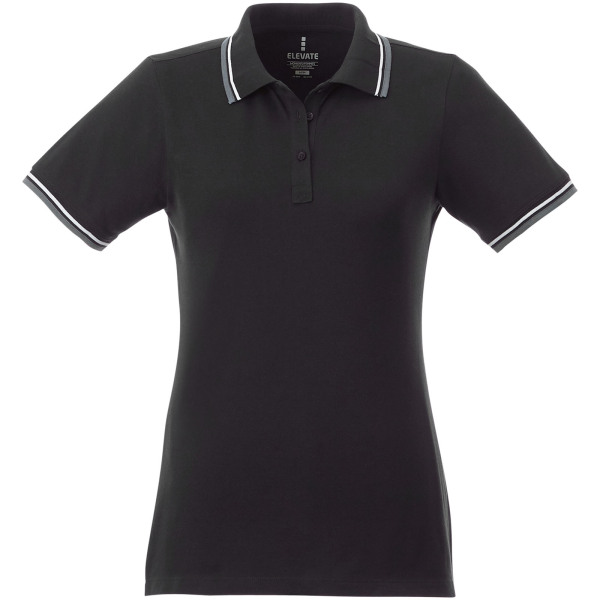 Fairfield short sleeve women's polo with tipping - Solid black - XS