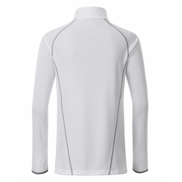 Ladies' Sports Shirt Longsleeve - white/silver - XS