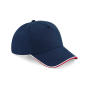 Authentic 5 Panel Cap - Piped Peak - White/French Navy - One Size