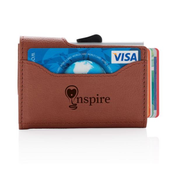 C-Secure aluminium RFID kaarthouder & portemonnee, bruin