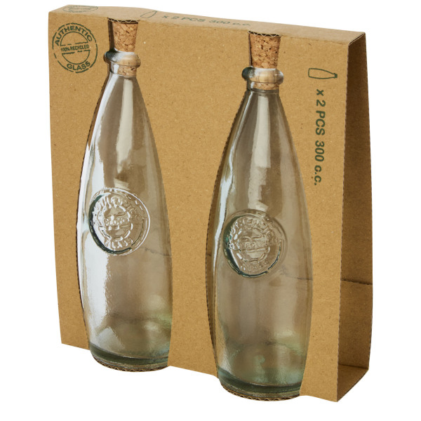 Sabor 2-piece recycled glass oil and vinegar set - Transparent clear