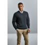 RUS Men V-neck Knitted Pullover, French Navy, XL