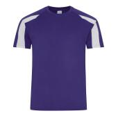 AWDis Cool Contrast Wicking T-Shirt, Purple/Arctic White, L, Just Cool