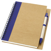 Priestly gerecycled notitieboek met pen - Naturel/Navy