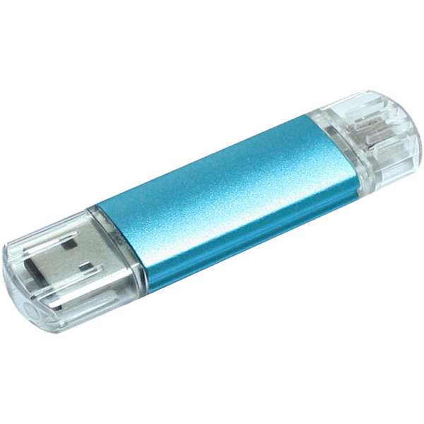 Aluminium On-the-Go (OTG) USB-stick - Blauw - 32GB
