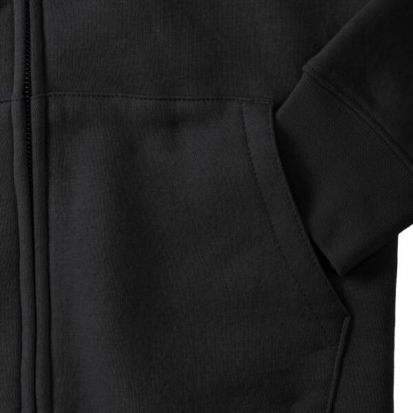RUS Ladies Authentic Zip Hood Jacket, Black, XXL