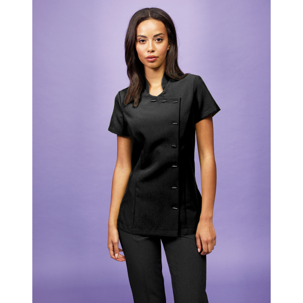 'Orchid' Beauty and Spa Tunic Black 10 UK