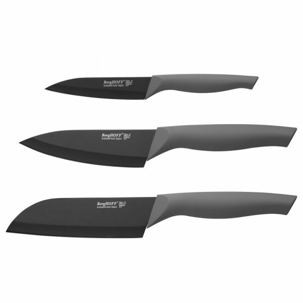 BergHOFF Essentials Ergo 3Pc Stainless Steel Knife Set with Sleeves, 4