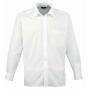 Long Sleeve Poplin Shirt, White, 22, Premier
