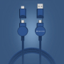 Oakland 1.2meter RCS rplastic 6-in-1 fast charging 45W kabel, blauw
