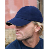 Sandwich Brushed Cotton Cap - Black/Red - One Size
