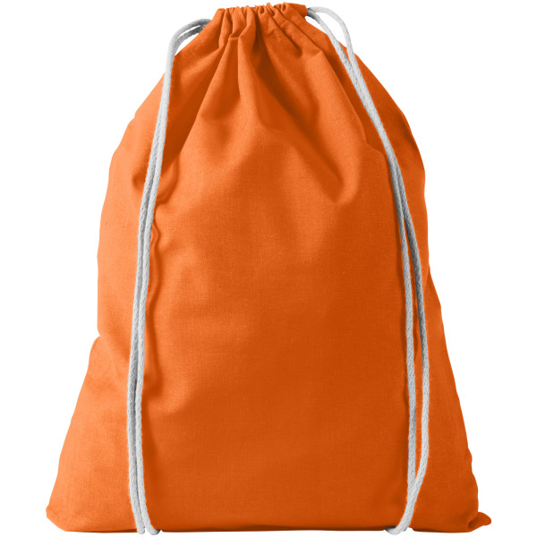 Oregon 100 g/m² cotton drawstring backpack 5L - Orange