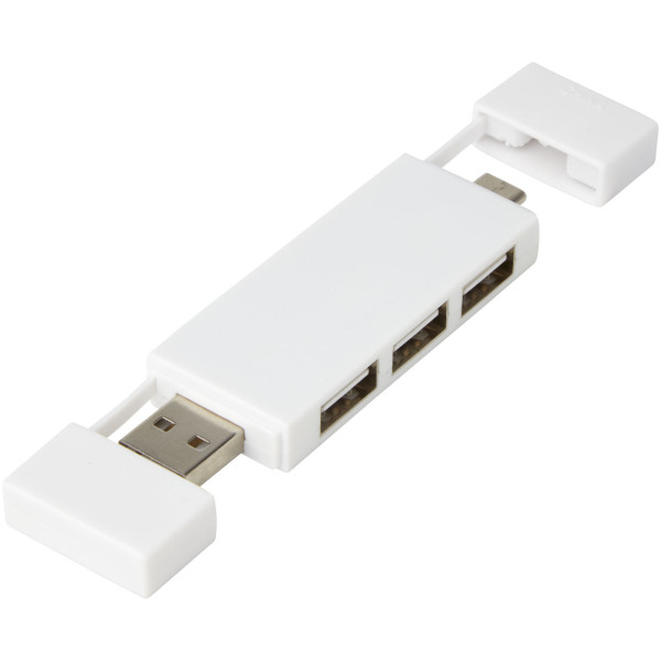 Mulan dubbele USB 2.0 hub - Wit