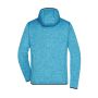 Men's Knitted Fleece Hoody - blue-melange/black - S