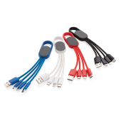4-in-1 cable with carabiner clip, red