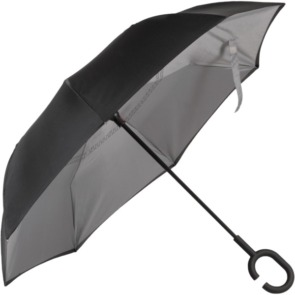 Hands-free reverse open umbrella