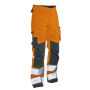 Jobman 2221 Hi-vis service trousers star oranje/zwart C48