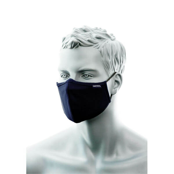 3-Ply Anti-Microbial Fabric Face Mask with Nose Band (Pk25) Navy