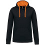 Hooded sweater met contrasterde capuchon Black / Orange 4XL