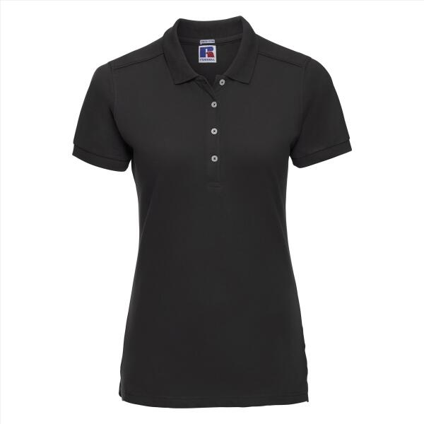 RUS Ladies Fitted Stretch Polo, Black, XXL